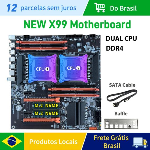 MLLSE X99 DUAL Placa-mãe LGA 2011-3 Suporte Xeon E5 DDR4 NVME M.2 E-ATX