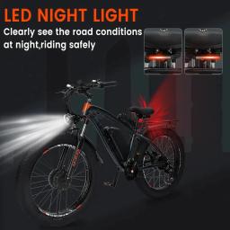 GUNAI-bicicletas elétricas de motor duplo para adultos, Ebike, pneu 26 Polegada Fat, 21 Speed, 48V, 23Ah Bateria, Ebike, 2000W, 55 kph - Image 4