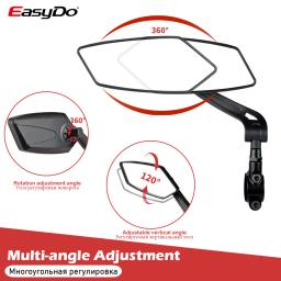 Easydo espelho retrovisor de guidão de bicicleta À prova de choque e durável Espelho retrovisor ampliado para bicicleta Espelho esquerdo ajustável Acessórios para scooters elétricos - Image 3