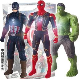 17 cm crianças brinquedos marvel anime figuras spiderman hulk figura de ação homem de ferro dos desenhos animados crianças brinquedo presente natal brilho boneca hobbies - Image 1
