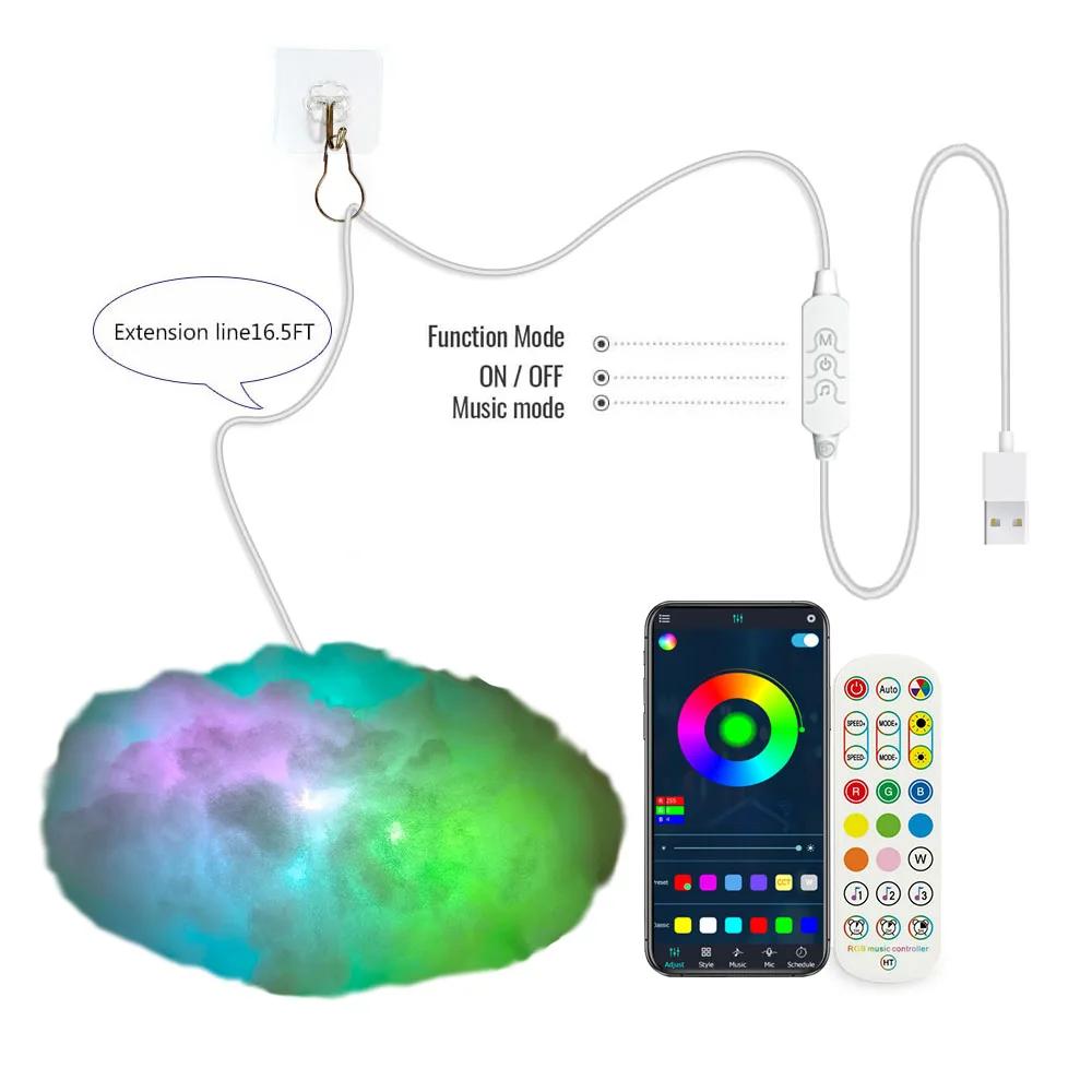Algodão Nuvem Relâmpago LED Light, Luz Thundercloud DIY, Luzes de atmosfera para sala de jogos Festa Garagem Club Bar, 3D Criativo - Image 1