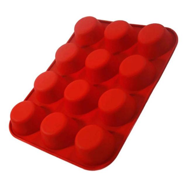 Forma de Silicone Antiaderente com 12 Cavidades para Muffins e Cupcakes Perfeitos