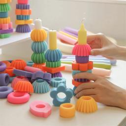Moldes De Vela Perfumada De Silicone Geométrico, Molde Empilhável, Decoração De Casa, 2,2 cm, 9Pcs - Image 5
