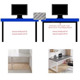 Puxe a bandeja do teclado com a plataforma giratória 360 do rato, metal de aço sob a mesa, preto e cinza resistente, 1 PC - Image 2