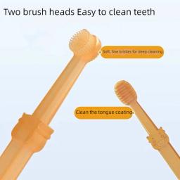 Multifuncional pet pasta de dentes conjunto gato do cão silicone macio escova de dentes cuidado oral filhote de cachorro escova de dentes dental pet kit limpeza dos dentes - Image 5