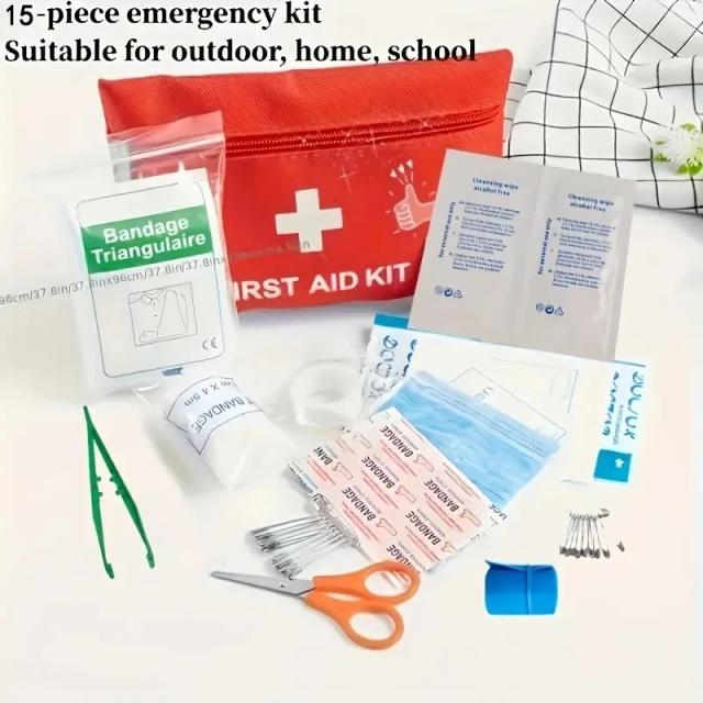 Kit de Primeiros Socorros Compacto e Multifuncional para Casa, Escola e Atividades ao Ar Livre