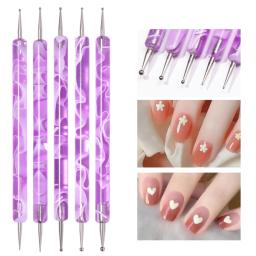 Cnhids arte acrílica ferramentas de pontilhamento de cristal profissional conjunto de pincéis de unhas diy padrão de unhas falsas linha pintura caneta escultura escovas - Image 3