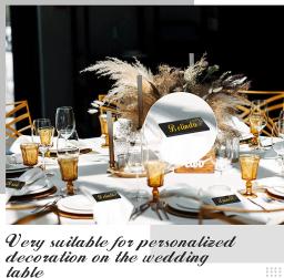 Cartão do lugar acrílico preto, Sinal de nome, Table Number Card, Placa de nome em branco, Gráfico Assentos, Tag, Wedding Table Setting, Banquete - Image 2