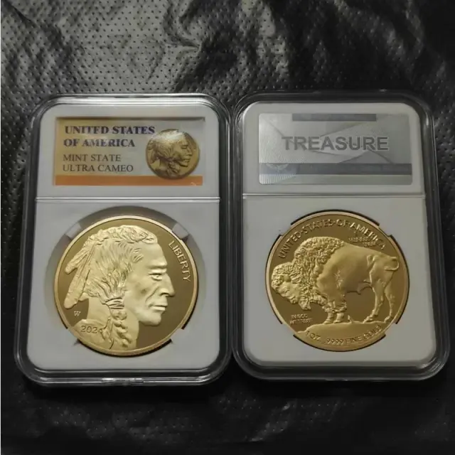 Edição Limitada Comemorativa Indiana: Emblema de Honra da Moeda Americana Banhado a Ouro 24K 2024