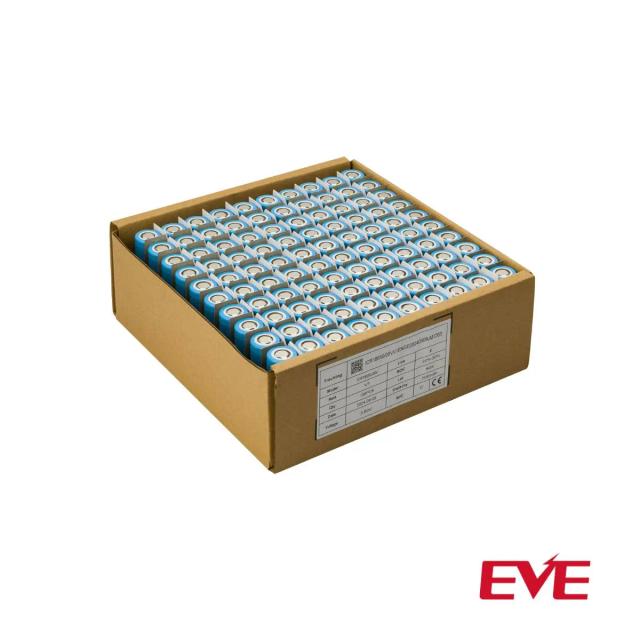 Kit 100 Baterias Li-Ion EVE Recarregável 2550mAh 3,6V 18650