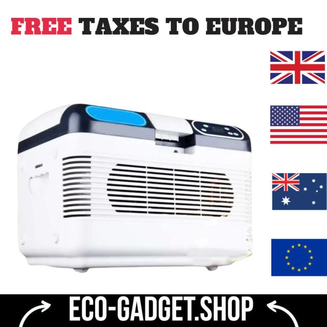 Refrigerador Portátil 12L para Carro e Casa: Frio e Quente, Ideal para Viagens e Uso Doméstico