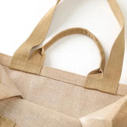 Reutilizável Natural Juta Hessian Serapilheira, Mercearia Beach Bag, alça dupla, seu logotipo para viagem toalha casamento, atacado, 100pcs por lote - Image 5