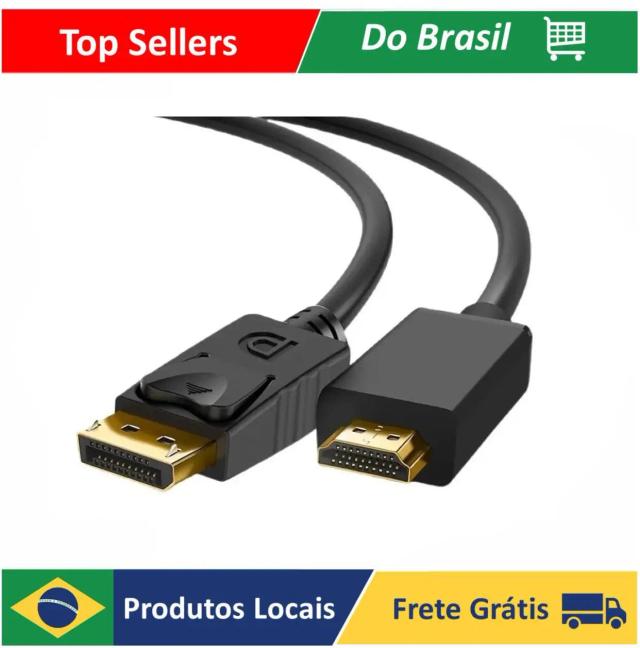 Cabo DisplayPort para HDMI 1,80 Metros - Conexão Full HD de Alta Qualidade