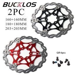 2 peças bucklos freio a disco de bicicleta 160/180/203 rotores flutuantes de aço inoxidável rotor de freio de mountain bike rotores mtb parte 1 peça - Image 1