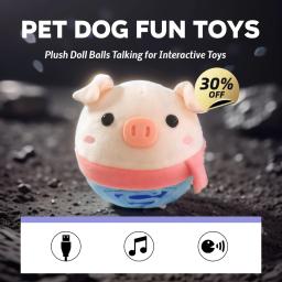 Electronic Bounce Plush Doll Ball para animais de estimação, brinquedo falante, brinquedos interativos acessórios, recreação, suprimentos de lazer - Image 5