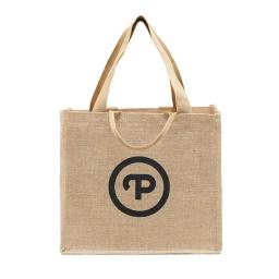Reutilizável Natural Juta Hessian Serapilheira, Mercearia Beach Bag, alça dupla, seu logotipo para viagem toalha casamento, atacado, 100pcs por lote - Image 4