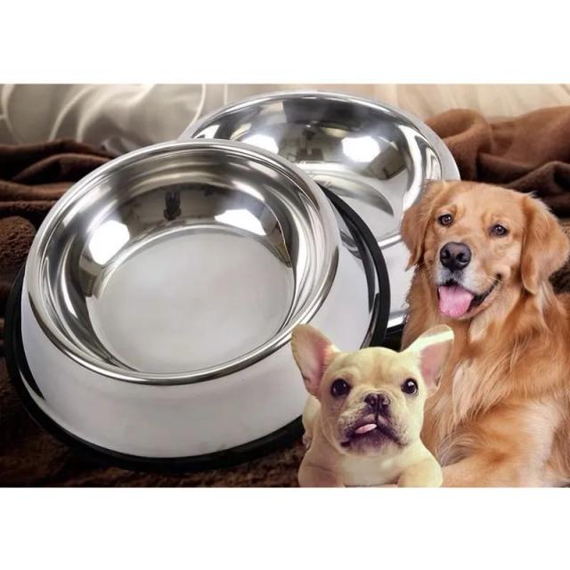 Comedouro Antiderrapante de Inox para Cães e Gatos de Todos os Porte