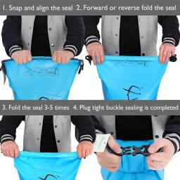 Impermeável Dry Bag Pack para natação, rafting, caiaque, River Trekking, flutuação, vela, canoagem, canoagem, água de barco, seco Bag, 15 L, 25L - Image 5