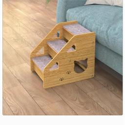 Escadas de madeira com rampa de segurança, escada de 3 degraus para cães e gatos, escada para camas altas e sofá, cães pequenos e velhos - Image 5