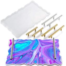 Dm253 borda de onda irregular resina epóxi ágata bandeja servindo placa moldes de silicone para exibição de placa de jóias bugigangas fazendo suprimentos - Image 1