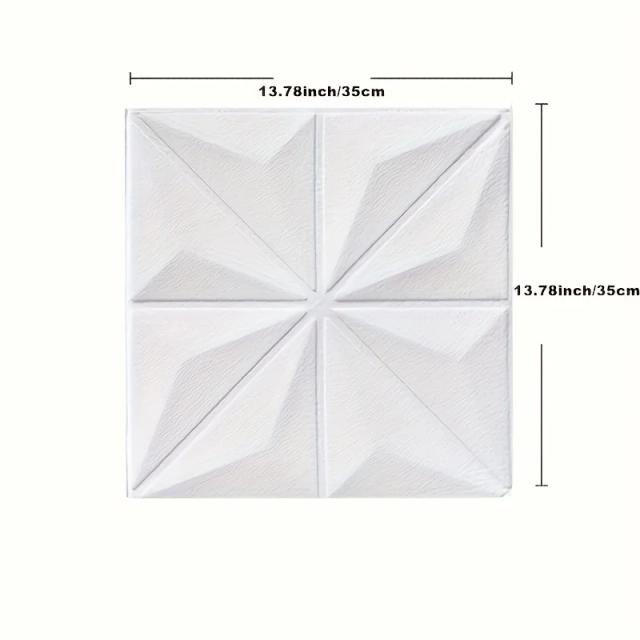 Adesivos de Parede 3D Impermeáveis Peel and Stick para Decoração Moderna e Anti-Colisão 35x35cm