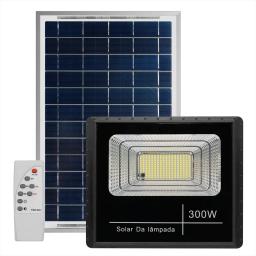 Refletor Solar Led Holofote 300w Placa Bateria Prova Dágua - Image 1