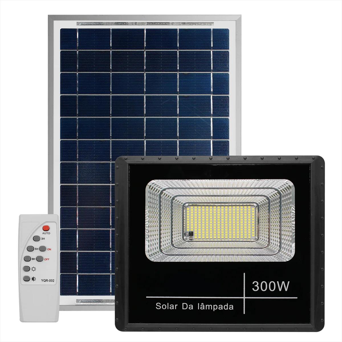 Refletor Solar Led Holofote 300w Placa Bateria Prova Dágua - Image 1