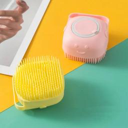 Esponja De Silicone Para Banho Com Dispenser Shampoo Sabonete Escova Crianças Adultos e Pets - Image 5