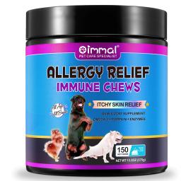 Dog Allergy Relief Mastiga Anti-Coceira Pele e Revestimento Suplemento, Ômega 3 Óleo de Peixe Comichão Tratamento, Comprimidos Comichão, Lamber Pata - Image 6