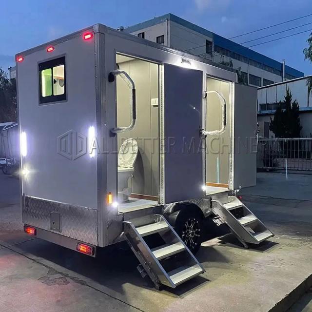 Banheiro Portátil de Luxo para Camping: Chuveiro ao Ar Livre e WC em Reboque Móvel à Venda