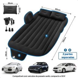 Colchão Inflável para Carro Lorben com Bomba de Ar Elétrica 12V Viagem Passeio - Image 2