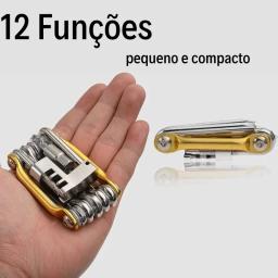 Cadeado Multifunção com 12 Ferramentas: Chave, Corrente, Espátula e Mais, Ideal para Reparos de Bicicleta, Bike e MTB, Compacto - Image 6