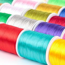 Cabo De Cetim De Nylon Para Artesanato De Linha De Jóias, Linha De Nó Chinês, Pulseira Forte Trançada, Cetim De Seda Macramé, Corda Da Cauda De Rato, Rolo De 1.5mm - Image 1