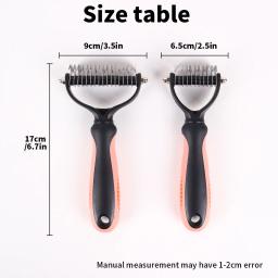 Dupla face Pet Grooming escova, derramamento e dematting Undercoat Rake pente para cães e gatos, 1PC - Image 4