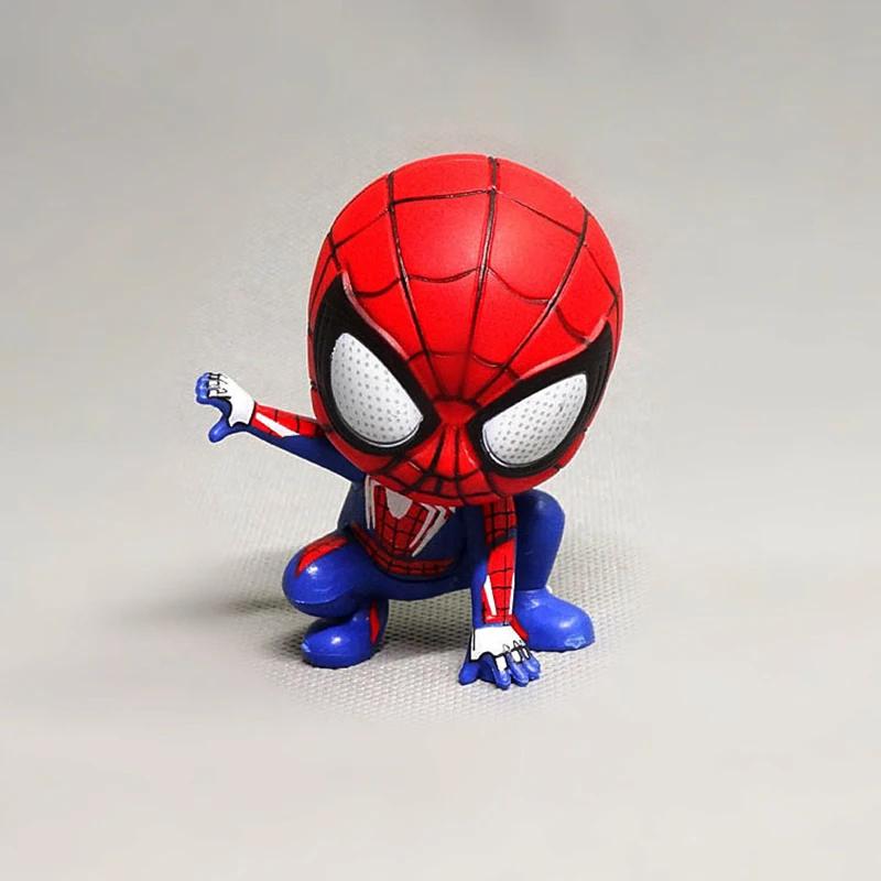 Marvel vingadores homem aranha bonito figura de ação postura anime decoração coleção estatueta brinquedo modelo ornamentos presente das crianças - Image 1