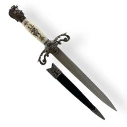 Mini Espada Medieval Modelo Punhal Cabo Texturizado Com Bainha Protetora Modelo Guerreiro E Modelo Medieval - Luatek - Image 2