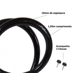 Cadeado Corrente de bicicleta flexível portátil Anti Furto com chave 1,05mx19mm  Acessórios de segurança de bicicletas e motos - Image 4