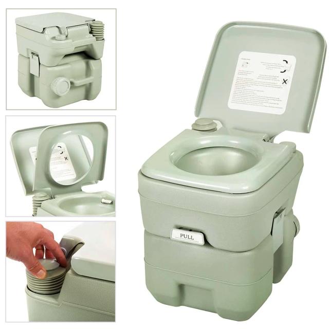 Vaso Sanitário Portátil de 20 Litros com Assento para Banheiro Químico - Perfeito para Camping, Motor Homes, Barcos e Eventos GT932