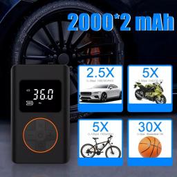 Recarregável Air Pump pneu Inflator, Compressor portátil, sem fio, Digital, carro, bicicleta, bolas Bomba de ar elétrica portát - Image 4