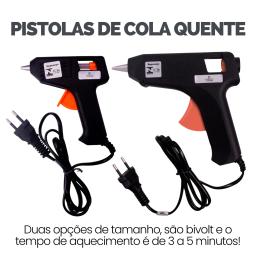 Pistola De Cola Quente Bivolt (110v e 220v) Pequena Ou Grande Com Bastões De Cola - Escolha Seu Kit - Image 2