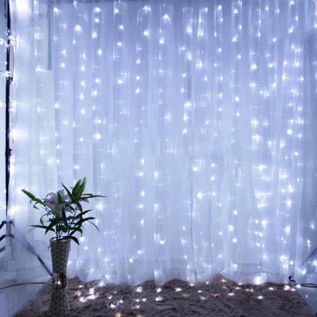 Cortina de Luzes LED Garland Fairy para Decoração Natalina, Casamentos e Festividades EID Mubarak 2024