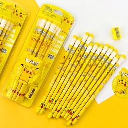 12 pçs pokemon pikachu anime figura dos desenhos animados lápis pokemon crianças lápis kawaii estudante papelaria aniversário das crianças presente de natal - Image 2