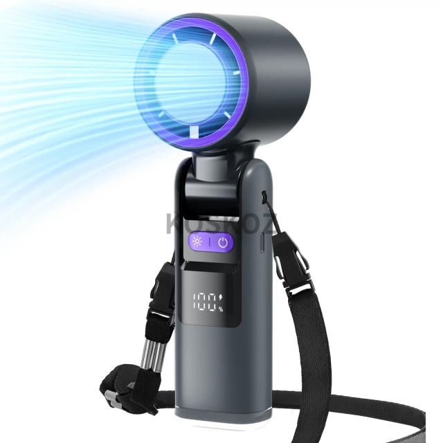 Mini Ventilador Portátil 3 em 1 com Lanterna e Resfriamento Turbo