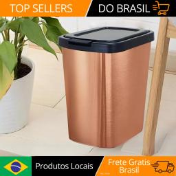 Lixeira Cozinha Com Tampa Lixeira Banheiro Cesto De Lixo Lata De Lixo Lixeira De Plastico Lixeira 9 Litros Balde De Lixo - Image 1