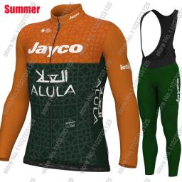 Jayco Alula manga comprida Ciclismo Jersey Set, Austrália Vestuário, Calças de estrada, Bib Bike Suit, MTB Maillot, Verão, Verde, 2024 - Image 6