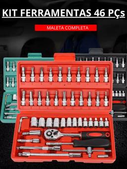 SKYTUR NOVIDADE Maleta Conjunto Caixa de Ferramentas 46 Peças Soquetes Chaves Hexagonais Encaixes - ENVIO IMEDIATO - Image 1