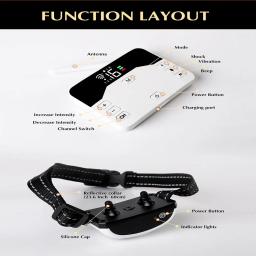 Recarregável Dog Collar, Sem Fio, Dispositivo de Treinamento Inteligente, Bark Stopper, Cerca Eletrônica, 2 em 1, 1, 2, 3 Cães - Image 3