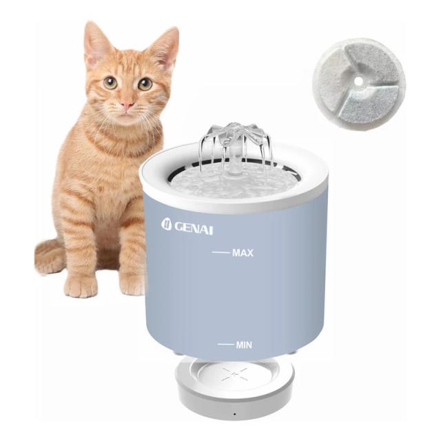 Fonte de Água Elétrica para Gatos com Filtro Automático e Funcionamento Silencioso - Recipiente de 1,6L com Carregamento Sem Fio e Recirculação de Água
