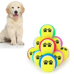 Conjunto com 3 bolinhas de brincar cães e gatos Brinquedos interativos divertidos para pet Bolinha de tenis colorida - Image 2