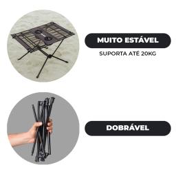 Mesa dobrável portátil ultraleve Alumínio para camping caminhadas montanhismo pesca praia+bolsa Bask - Image 2